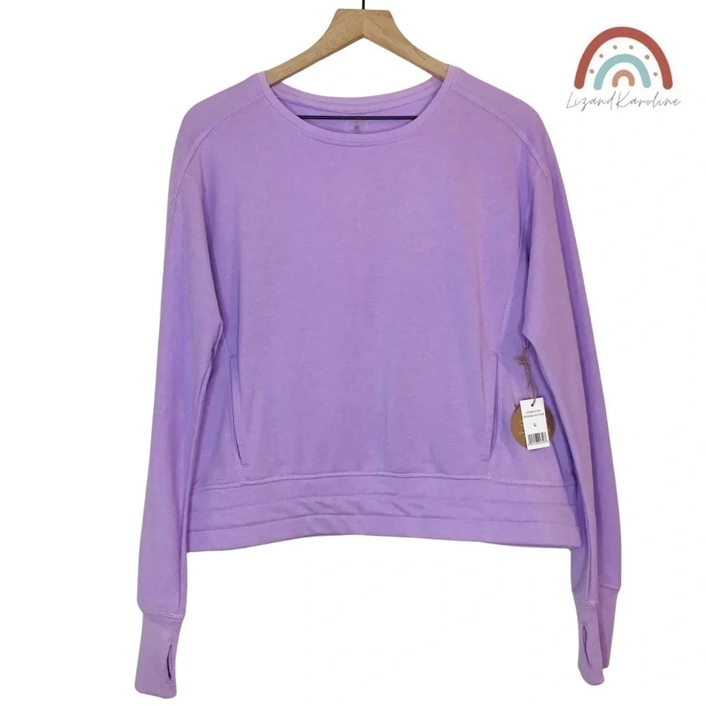 New! French Terry Oversized Crewneck Active Pullover Sweatshirt Sweater